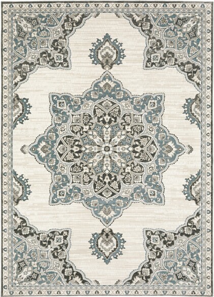 Oriental Weavers Ellington ELL01 Ivory and  Blue