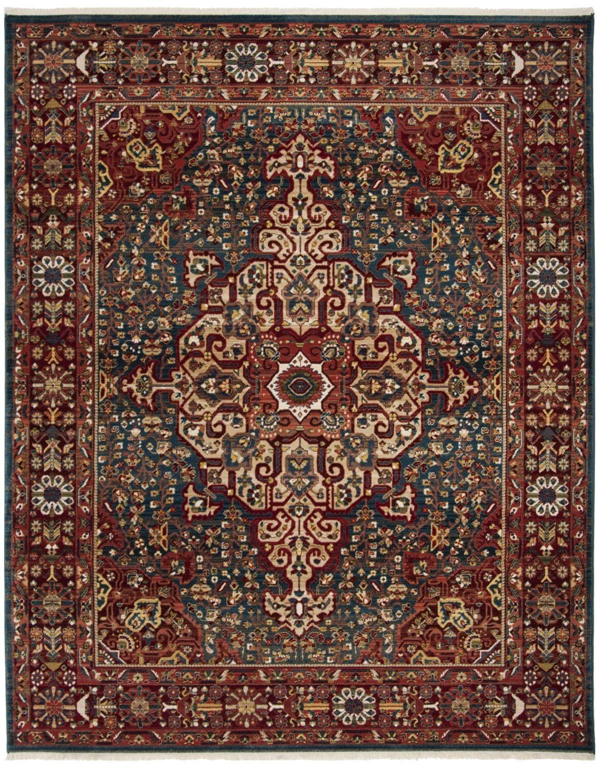 Safavieh Kashan Collection KSN306M Blue / Red Rug - 2' 6 x 8