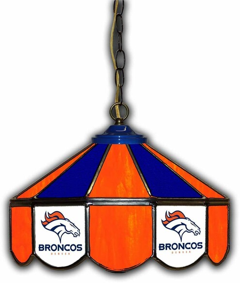 NFL DENVER BRONCOS 14 GLASS PUB LAMP 133-1003