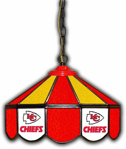 NFL KANSAS CITY CHIEFS 14 GLASS PUB LAMP 133-1006