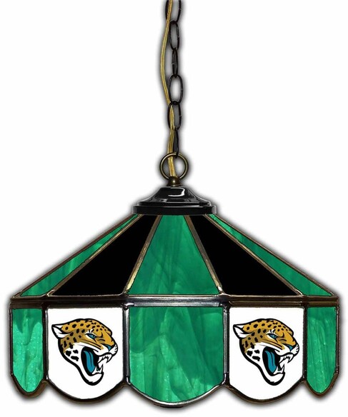 NFL JACKSONVILLE JAGUARS 14 GLASS PUB LAMP 133-1015