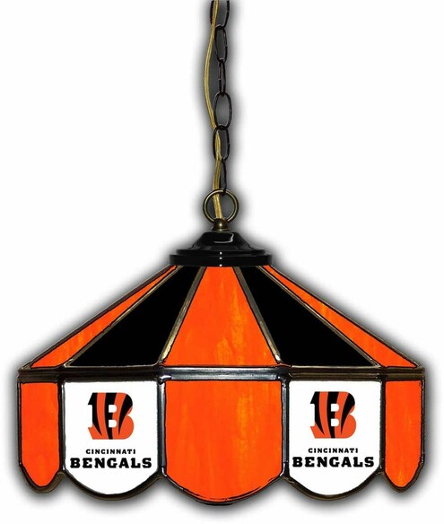 NFL CINCINNATI BENGALS 14 GLASS PUB LAMP 133-1023