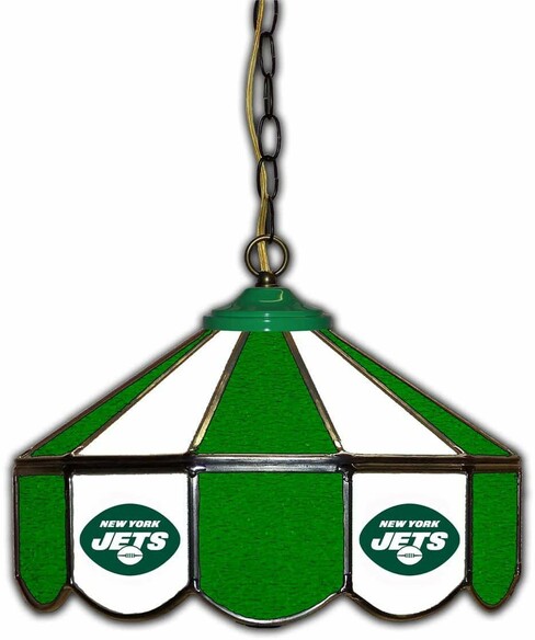 NFL NEW YORK JETS 14 GLASS PUB LAMP 133-1038