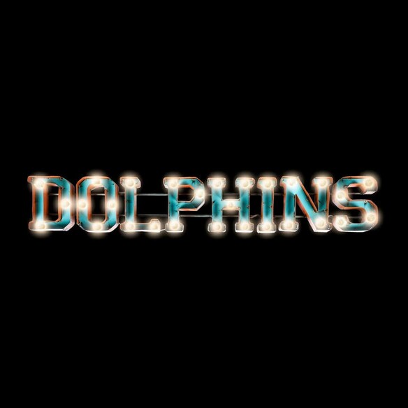 NFL MIAMI DOLPHINS Lighted Recycled Metal Sign 546-1008