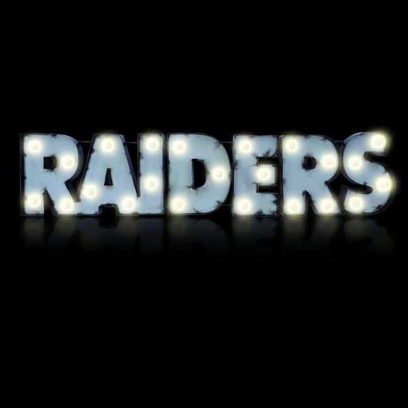 NFL Las Vegas Raiders Lighted Recycled Metal Sign 546-1010