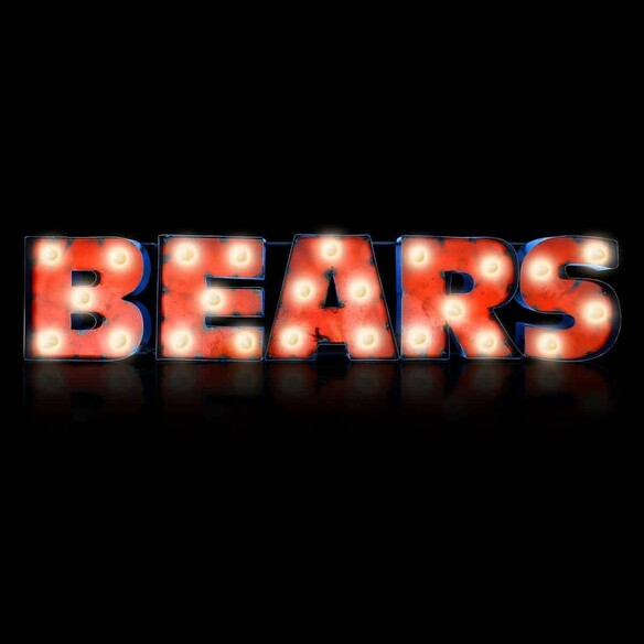 NFL Chicago Bears Lighted Recycled Metal Sign 546-1019