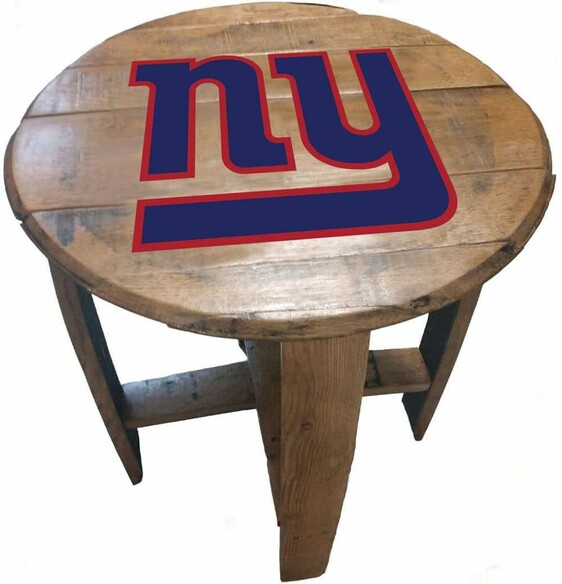 NFL NEW YORK GIANTS OAK BARREL TABLE 629-1013