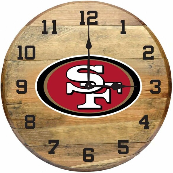 NFL SAN FRANCISCO 49ERS OAK BARREL CLOCK 630-1005