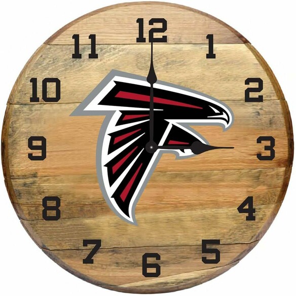 NFL ATLANTA FALCONS OAK BARREL CLOCK 630-1030