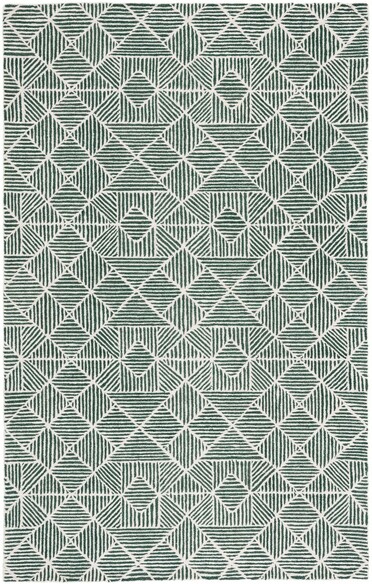 Safavieh Abstract ABT763W Dark Green and Ivory