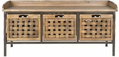 Isaac 3 Drawer Wooden Storage Bench