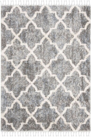 Safavieh Berber Fringe Shag BFG627N Grey and Cream