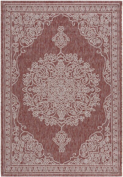 Safavieh Courtyard CYS8456521 Red and Light Grey