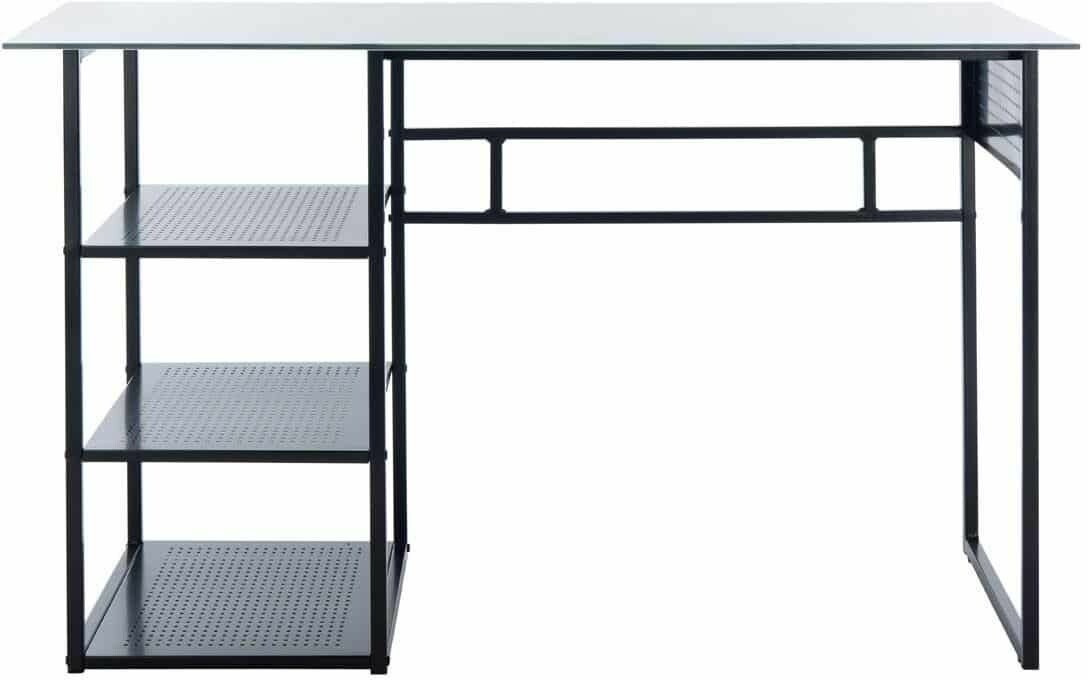 Xyla 3 Shelf Glass Top Desk