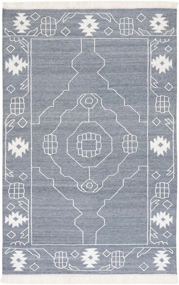 Safavieh Kilim KLM763H Dark Grey and Ivory