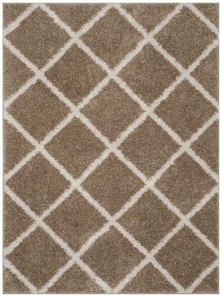 Safavieh New York Shag SG169A Dark Beige and Ivory