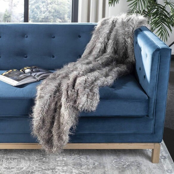 FAUX LUXE PEACOCK THROW