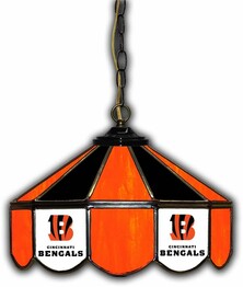 NFL CINCINNATI BENGALS 14 GLASS PUB LAMP 133-1023