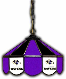 NFL BALTIMORE RAVENS 14 GLASS PUB LAMP 133-1025