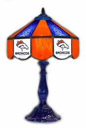 NFL DENVER BRONCOS 21 GLASS TABLE LAMP 159-1003