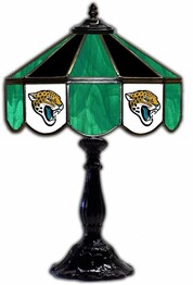 NFL JACKSONVILLE JAGUARS 21 GLASS TABLE LAMP 159-1015