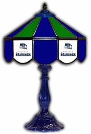 NFL SEATTLE SEAHAWKS 21 GLASS TABLE LAMP 159-1024