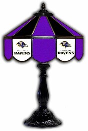 NFL BALTIMORE RAVENS 21 GLASS TABLE LAMP 159-1025