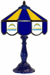 NFL SAN DIEGO CHARGERS 21 GLASS TABLE LAMP 159-1036