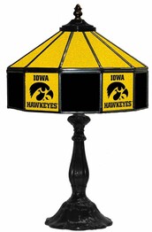 COLLEGE UNIVERSITY OF IOWA 21 GLASS TABLE LAMP 359-3018