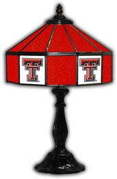 COLLEGE TEXAS TECH 21 GLASS TABLE LAMP 359-3034