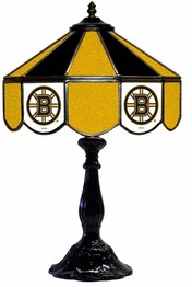 NHL BOSTON BRUINS 21 GLASS TABLE LAMP 459-4001