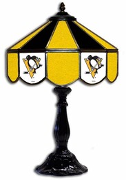 NHL PITTSBURGH PENGUINS 21 GLASS TABLE LAMP 459-4031