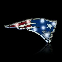 NFL New England Patriots Logo Lighted Recycled Metal Sign 545-1011