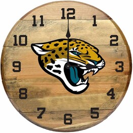 NFL JACKSONVILLE JAGUARS OAK BARREL CLOCK 630-1015