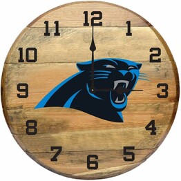 NFL CAROLINA PANTHERS OAK BARREL CLOCK 630-1017