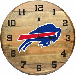 NFL BUFFALO BILLS OAK BARREL CLOCK 630-1021