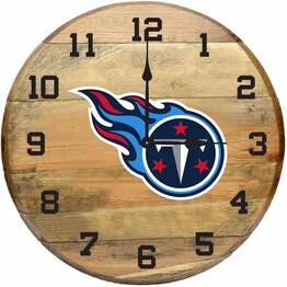 NFL TENNESSEE TITANS OAK BARREL CLOCK 630-1028