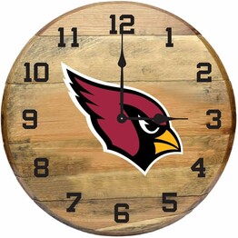 NFL ARIZONA CARDINALS OAK BARREL CLOCK 630-1029