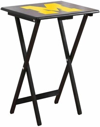 COLLEGE UNIVERSITY OF MICHIGAN TV TRAYS W/STAND 86-3009