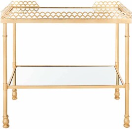 ERYN 2 SHELF GOLD LEAF TABLE