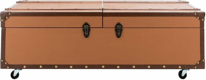 ZOE COFFEE TABLE STORAGE TRUNK WITH WINE RACK