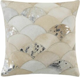 METALLIC SCALE COWHIDE PILLOW