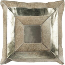 COVINA METALLIC COWHIDE PILLOW