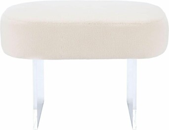 WARREN FAUX SHEEPSKIN OTTOMAN