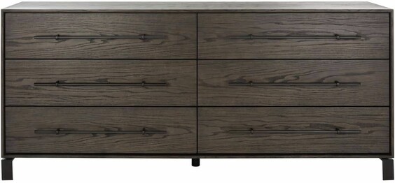 SIMMONS 6 DRAWER WOOD DRESSER