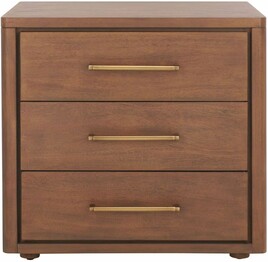 ROSEY 3 DRAWER WOOD NIGHTSTAND