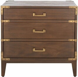 NISHA 3 DRAWER WOOD NIGHTSTAND