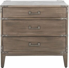 NISHA 3 DRAWER WOOD NIGHTSTAND