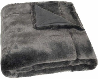 FAUX SILVER FOX THROW